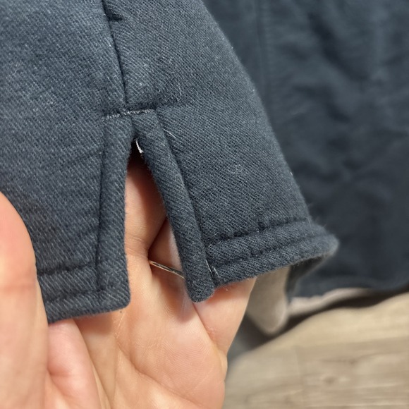 Men's Large Cabela's Blue Gray fleece-lined shirt jacket with Hood And Pockets - Picture 7 of 12